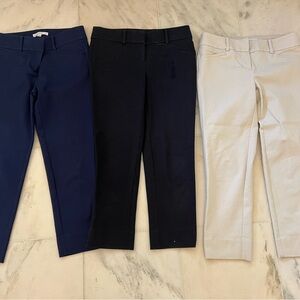 LOFT Marisa riviera pant in cream, black, and navy.